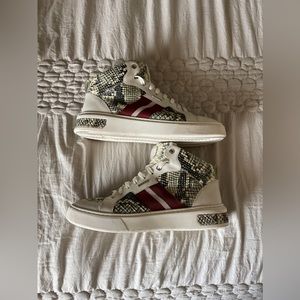 Bally Snakeprint Hightop Leather Sneaker